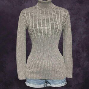 Metallic Knit Turtleneck